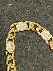 Vonelle Swarovski Crystal Austrian Glass 6.5” Gold tone Tennis Vtg Bracelet