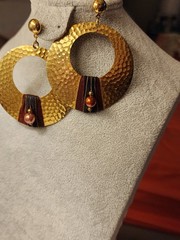 Lot of 3 Women’s Fashion Earrings: Gold Dangle, Multicolor, Black Stud