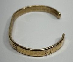 Vtg Dolorsan Bracelet Peru Gold Tone Screw Motif Similar To Cartier Love Design