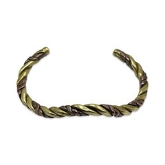 Vintage/Retro 1970s Twisted Copper & Brass Chevron Shaped Unisex Cuff Bracelet