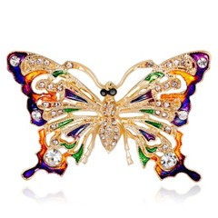 Vintage Art Nouveau Style Fairy Nymph Pendant Butterfly Brooch Shawl Pin Jewelry