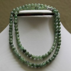 100% Natural Jadeite Jade Grade “A” Beautiful Green Beaded Necklace 5.6mm 20″
