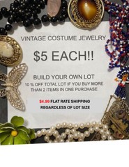 BUILD A LOT VINTAGE ESTATE RHINESTONE & MCM JEWELRY $1 AND UP 10 % OFF MORE