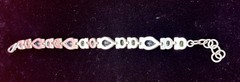 Vintage Sterling Silver Mystic Topaz Peridot Bezel Link Bracelet Adjustable 7-8″