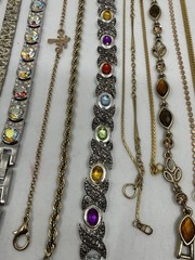 Estate Jewelry Lot 20 Tennis Style Bracelets Rhinestones Gemstone Monet Sterling