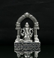 925 pure silver God Ganesha statue, figurine, puja article home temple art03