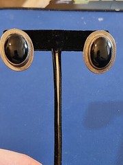 Sterling Silver Black Onyx Stud Earrings