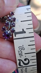 Vintage Amethyst Purple Rhinestone Earrings MidCentury Waterfall Cluster Costume
