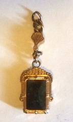 Victorian Style Pendant Fob Carnelian Onyx Estate Jewelry