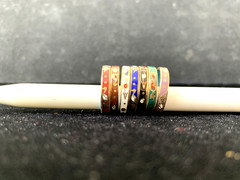 Vintage Cloisonné ring 7colors /set