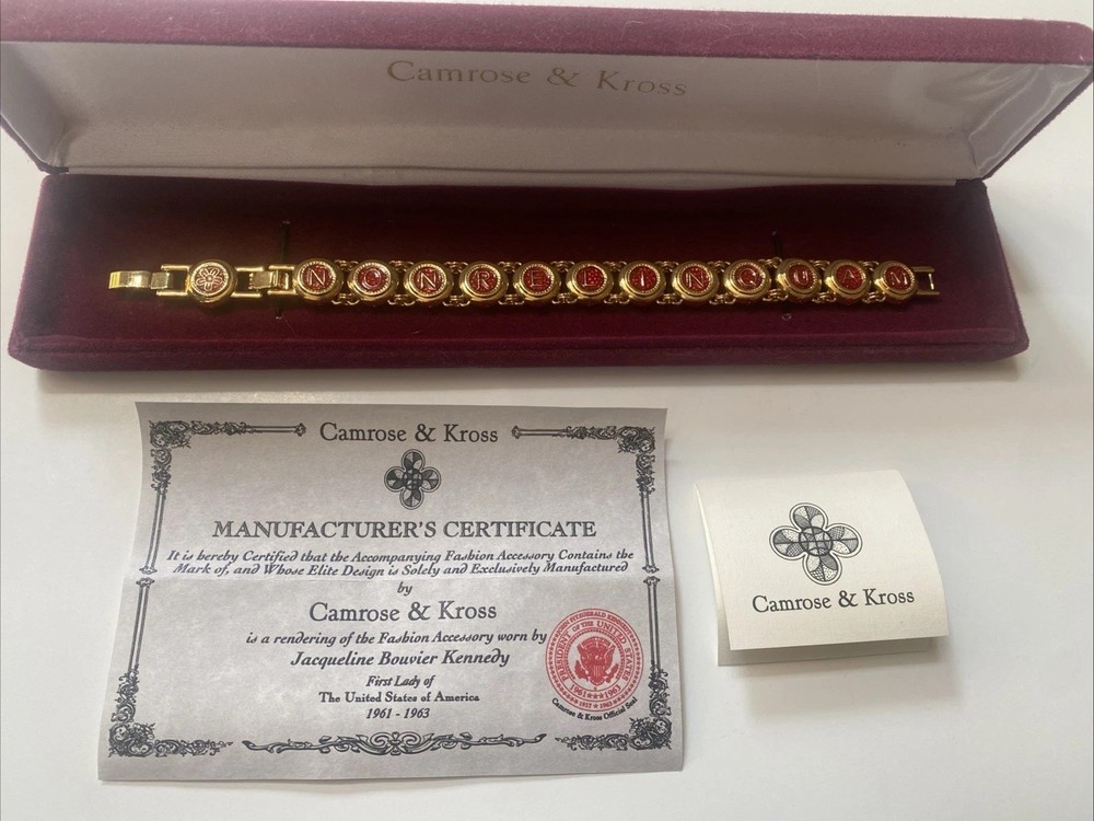 Vintage Camrose & Kross Jacqueline Kennedy Non-Relinquam/non-relinques Bracelet