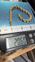 Vintage Rope Link Bracelet XRF Tests Approx 10.3K Gold 20.6g 7.25” Estate