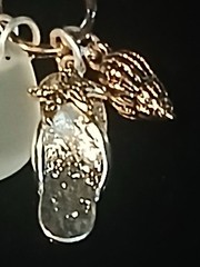 Vintage Delicate Sterling Silver Plated Baroque Charm Necklace