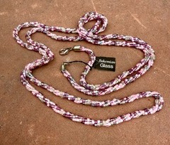 Vintage Czech Bohemian Glass Seed Bead Necklace 48″ Long Pink Purple