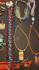 Lot #39 of random estate sale jewelry, earrings, necklace, pins, pendants, other