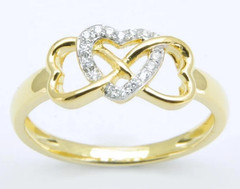 0.12TCW Round Cut White Moissanite Heart Shaped Women’s Ring 10K Yellow Gold FN