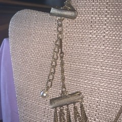 Multi 13 St Gold Tone Layered Necklace/Faux Pearls Bar Link,Curb Chains