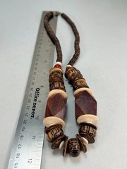 Tribal Wood Bead Necklace Coconut Shell Artisan Boho Statement