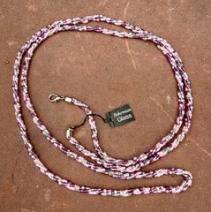 Vintage Czech Bohemian Glass Seed Bead Necklace 48″ Long Pink Purple