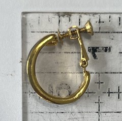 Vintage Napier Navy Blue Enamel Hoop Earrings Gold Tone Screw Back 1980s