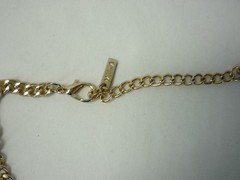 Mika Signed Statement Modernist Necklace Gold Tone USA Seller