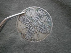 George V Florin Great Britain .500 Silver Coin ~ 1921 ~ 11.1g