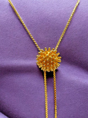 VTG Statement Gold-tone Atomic spiked ball slide-lariat chain necklace