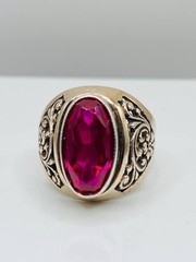 Vintage Silver 875 Soviet Ring Corundum Women’s Jewelry