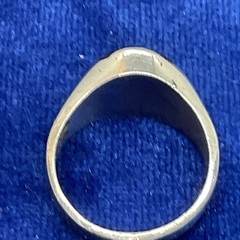 A Vintage Sterling Silver And Black Onyx Ring. Size 13.5 In Excellent Condition