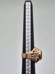 Vintage Soviet 14K Rose Gold Ring 583 with Stone • 11g • Original USSR Jewelry