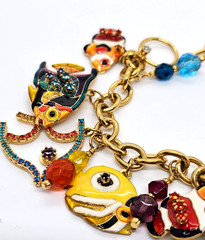 VHTF Lunch At The Ritz Clownfish Bracelet Excellent Condition! 7 1/2″ Signed