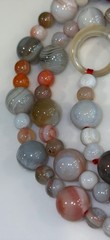 Gorgeous Asian Agate Bead Necklace With Carved Dragon Head Toggle closure
