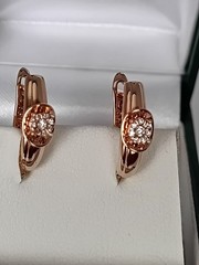 Vintage 1990-s 14 Ct Rolled Gold Zircons Earrings-Hallmarked 585 RG