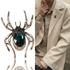 Spider Animal Suit Brooch Collar Pin Vintage Fashion Crystal Insect Brooches