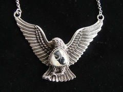 Vintage Sterling Silver Eagle Pendant & Chain Necklace Adjustable 18-21 in long