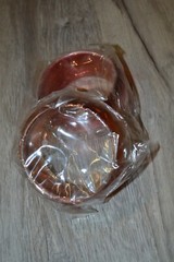 Lot of 2 Brown and Pink Tinted Thick Bracelets Plastic 3″