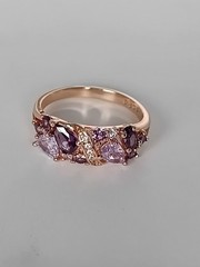 Vintage 1990-s 14 Ct Rolled Gold Amethyst Ring Size UK R US 8.5 – Hallmarked!