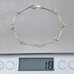 Vintage Sterling Silver 925 Bar Link Bracelet 7″