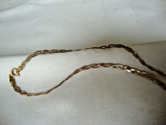 VINTAGE BRAIDED TRI-TONE FINE 0.5MM SNAKE STERLING SILVER STAMP ITALY 925 CHAIN