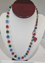 Antique c1930s Mardi Gras Glass Necklace Original Tag Bijoux de Boheime Video