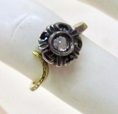 Antique Victorian 1800’s 18k & Silver Rose Cut Diamond Engagement Ring