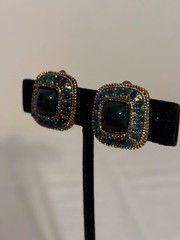 Green and Gold Color Clip Earrings for any occasion