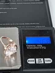 Vintage 1990-s 14 Ct Rolled Gold Zircon Ring Size UK R US 8 1/2 – Hallmarked!
