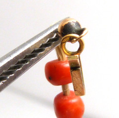 Gorgeous Antique Red Coral Bead Necklace With Gold Clasp Estate Find !