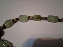 Agate Necklace 19″ Vintage Natural Moss Agate Stone Bead Necklace OVER 3 OUNCES