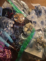 Vtg Lot Of Costume Jewelry & Misc For Parts Repair Crafts Some Wearable 4 Lbs