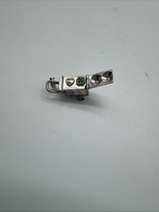 Vintage Sterling 3D Movable Love & Luck Enamel Ice Cream Cart Bracelet Charm 1.5