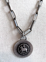 Vintage Unisex Sarah Coventry Zodiac Sign Aries Ram Pendant Necklace