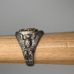 Vintage Sterling Silver United States Coast Guard Signet Ring Enameled 8.5 1790