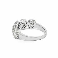 1.36CT Oval Cut Lab Created Diamond Wedding Bridal 14Ct White Gold Finish Ring